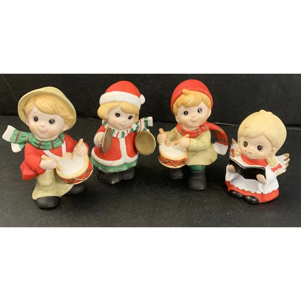 Three Homco Christmas Bisque Children Figures 5106 - Picture 1 of 10